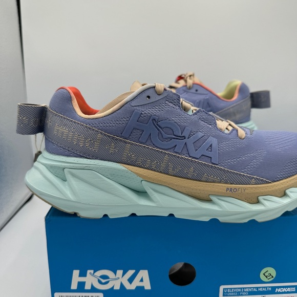 NWT Hoka Elevon 2 Running Shoes Mental Health Sneakers Unisex Purple Blue Glass - Picture 8 of 16